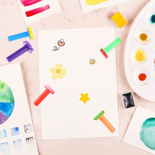 12 Pcs Paint Sponges Sponge Brushes Foam Brushes Sponge Paint Brushes Assorted Foam Paint Brushes Paint Stamp Craft Sponges for Painting Drawing