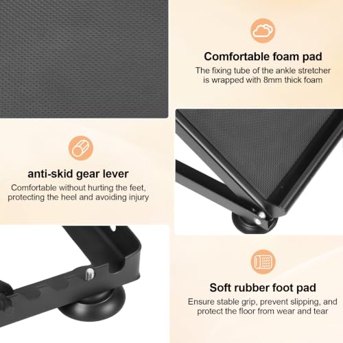 Heavy Duty Slant Board for Calf Stretching, 660lbs Capacity Adjustable Incline Exercise Wedge, 5 Levels Steel Stretcher for Plantar Fasciitis, Achilles Tendonitis
