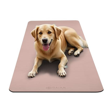Gaiam Thick Yoga Mat, Exercise & Fitness Mat with Easy-Cinch Carrying Strap - color: French Rose, size: 2/5" (10MM)