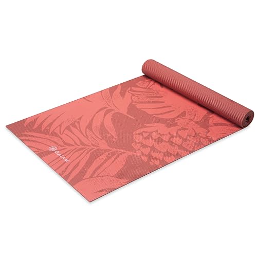 Gaiam Yoga Mat Classic Print, 4mm Non-Slip Mat - color: Tropical Sunrise