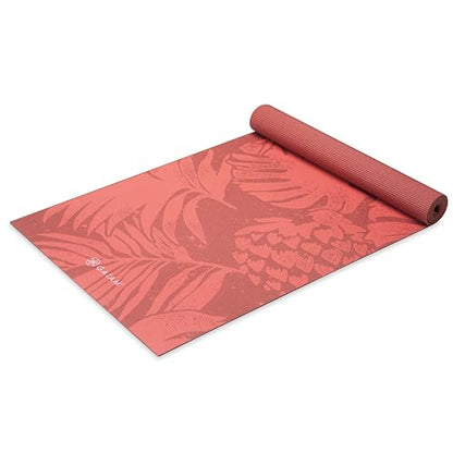 Gaiam Yoga Mat Classic Print, 4mm Non-Slip Mat - color: Tropical Sunrise