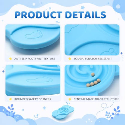 Vinsot Egg Shape Balance Board with Wooden Beads for Kids Child Interactive Toy Sensory Integration Training Coordination Focus Non Slip Wobble Board for Indoor Outdoor