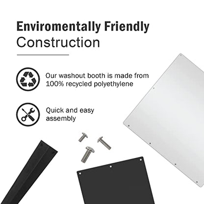 Screen Print Direct® Screen Printing Washout Booth - Reclaim Silk Screens | Compact Vertical Design, 32 By 24 By 64 Inches - Chemical Resistant, Recycled Polyethylene, Easy Assembly - size: Washout Booth Tank Kit