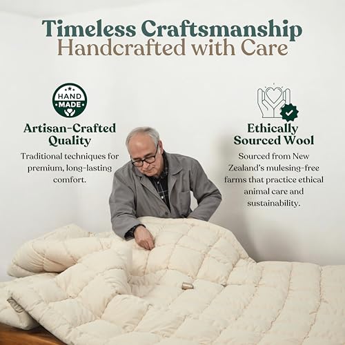 Woolify Organic Merino Wool Mattress Topper 1650 GSM - Pillow Top Mattress Pad, Handmade, Non-Toxic, Cooling and Hypoallergenic Wool Topper for Back Pain Relief (Twin XL) - size: Twin XL