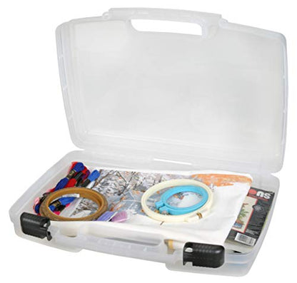 ArtBin 8017AB 17 inch Quick View Carrying Case, Portable Art & Craft Organizer with Handle, [1] Plastic Storage Case, Translucent - size: 17 inch - Standard