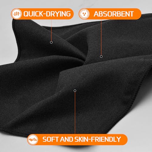 12 Pack Sweat Absorbing Handkerchiefs,Microfiber Sweat Rags Towels for Men & Women,Small Sweat Cloth for Hand,Hankies - color: Classic Black