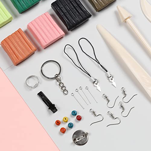 Incraftables Polymer Clay Kit – 24-Color Non-Toxic Oven-Bake Clay Set with Tools, Cutters, Molds, Jump Rings & Keychain Rings for Jewelry, Miniatures & Sculpting - size: Small