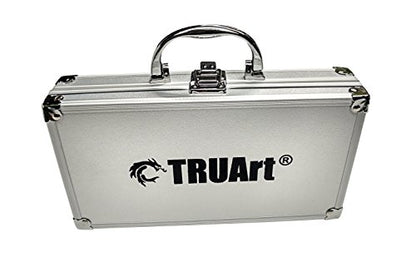 TRUArt Wood and Leather Pyrography Pen Set - Best Woodburning and Leather Crafts Burner Tool Kit - 35 Different Tips - Dual Power Mode - 30W and 15W, Gourd (Aluminum Case)
