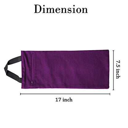 Yoga Sand Bag - Cotton Unfilled for Yoga Weights and Resistance Training, Size- 7.5" X 17" - color: Purple