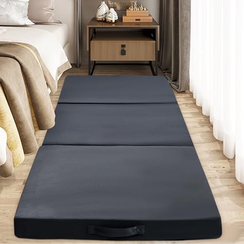 BALAPET Floor Lounger Pillow,Foldable Soft Memory Foam Floor Pillow Portable 3-Piece Folding Pillow with Handle,Suit for Meditation,Playing,Yoga,Reading,Sleeping(Dark Gray) - color: Dark Gray