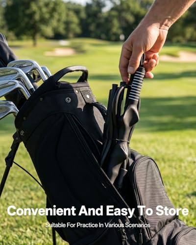 BoomBa Golf Swing Resistance Band Trainer, Golf Warm-Up and Strength Training Aid with Grip Handle, Swing Path Muscle Memory Practice Tool for Core, Wrist and Arm Exercises, Right Hand Only