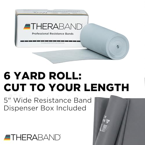 THERABAND Resistance Band, Exercise, Physical Therapy, Workout, Silver - color: Silver - Super Heavy