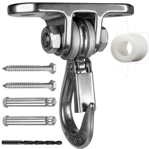 Heavy Duty Swing Hanger Stainless Steel 304 Antirust,800 lb Capacity 180° Silent Swing, Playground Porch Swing Set Indoor Outdoor - size: 2 Holes-180°