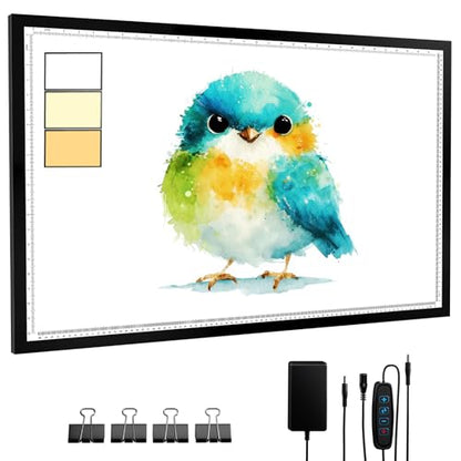 A1 Light Pad,LED Light Board for Diamond Painting,Tracing&Drawing | 7000 Lux Bright Light,10 Brightness Levels,Independent Anti-Touch Controller,Ultra Thin Design,USB-C Connection - size: A1-3color