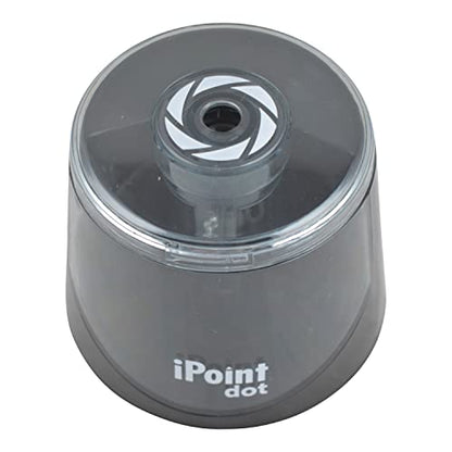 Westcott iPoint Dot Battery Pencil Sharpener | Compact & Battery Powered with Stainless Steel Blades, EZ View Shavings Reservoir, Home, Office, School or Classroom