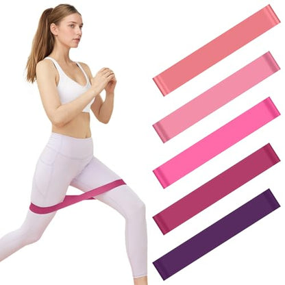 5 Packs Exercise Resistance Bands,Loop Bands for Workout, Fitness Training Band Stretch for Yoga Pilates Strength - color: Pink Gradient