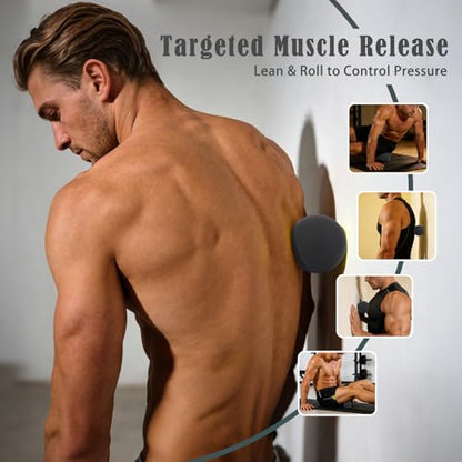 Massage Balls, 2 Pack Firm Silicone Massage Ball Set (Smooth & Textured, 3.54" & 3.22"), Muscle Relaxation, Trigger Point & Myofascial Release for Back, Neck, Shoulder & Foot - style: Smooth & Wave-Texture Set