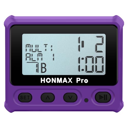 8100 Professional Interval Timer and Stopwatch, Backlight, USB-C Charged, Clock (Purple) - color: Purple