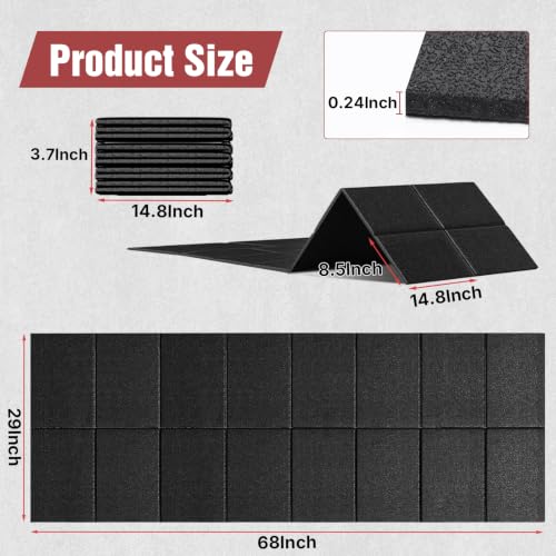 Treadmill Mat for Floor Protection, 68" × 29" Heavy Duty Exercise Equipment Mat for Home Gym, Anti-Slip Shock Absorption Pad for Treadmill, Elliptical, Stationary Bike, Rowing Machine - size: 68"L × 29"W × 0.24"Th