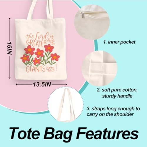 Inspirational Christian Gifts Canvas Tote Bag for Women, Christmas Friendship Birthday Religious Grocery Bags - color: Lordgreater