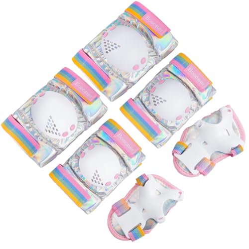 BOSONER Kids/Youth Knee Pad Elbow Pads for Roller Skates Cycling BMX Bike Skateboard Inline Rollerblading, Skating Skatings Scooter Riding Sports - color: Fluorescent, size: Small (3-7 years)