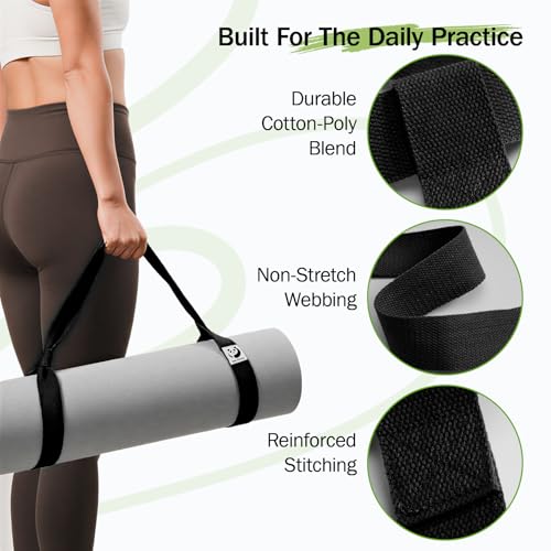Slim Panda Yoga Mat Straps for Carrying, Adjustable Yoga Mat Carrier Sling Fits All Mats(Mat Not Included) - color: Black, size: 72 inches