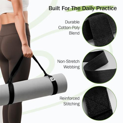 Slim Panda Yoga Mat Straps for Carrying, Adjustable Yoga Mat Carrier Sling Fits All Mats(Mat Not Included) - color: Black, size: 72 inches