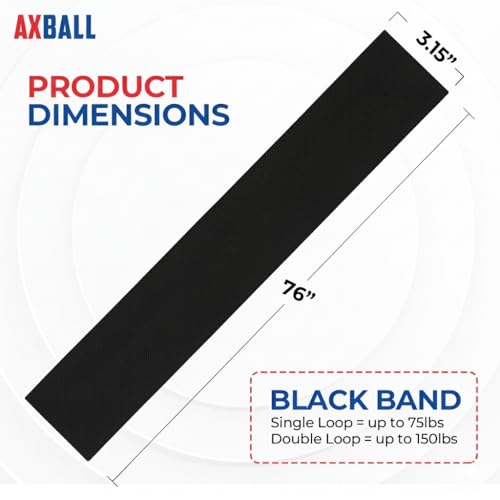 76 Inch Extra Long Fabric Resistance Band with Workout Guide for Men & Women, Non-Slip, Machine Washable, up to 150 LBS for Strength Training, Pull-Up Assist, Yoga & Physical Therapy
