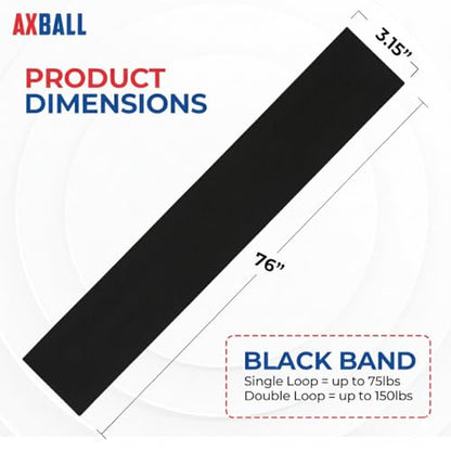 76 Inch Extra Long Fabric Resistance Band with Workout Guide for Men & Women, Non-Slip, Machine Washable, up to 150 LBS for Strength Training, Pull-Up Assist, Yoga & Physical Therapy