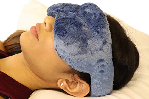 Cooling Eye Compress - Soft Blackout All Natural Aromatherapy for Tension Relaxation, Stress and Pain Relief - Wearable Tension Migraine & Headache Relief - Long Lasting Cooling Therapy - color: Blue