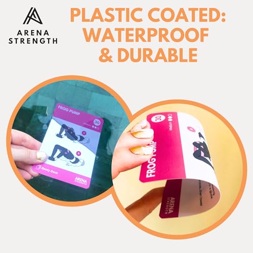 Arena Strength Workout Cards - Instructional Fitness Deck for Booty Band Workouts, Beginner Fitness Guide for Resistance Band Training Exercises at Home. Includes Workout Routines. - style: Dumbbell (Part 1)