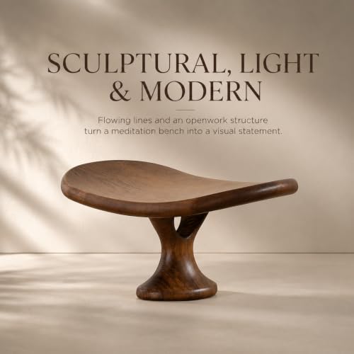Seiza stool，Kneeling stool for meditation，Single Pedestal Meditation Stool for Ankle Space, Solid Ash Wood Ergonomic Seiza Chair for Yoga & Zen, Posture Support Seat, No Assembly Meditation Bench
