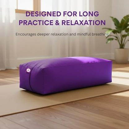 Rectangular Cotton Yoga Bolster, Yoga Pillow, Yoga Cushion, Yin yoga Bolster, Iyengar yoga bolster - color: Purple