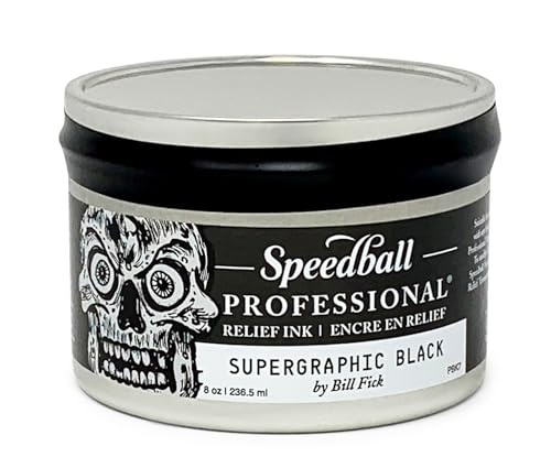 Speedball Professional Relief Ink Supergraphic Black 8OZ - color: Supergraphic Black, size: 8 fl oz