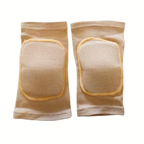 MINILUJIA Soft Breathable Knee Pads for Kid Elastic Nonslip Sponge Sleeves Flexible Children Knee Support Protector Sleeves Cover One Pair - color: beige, size: Small