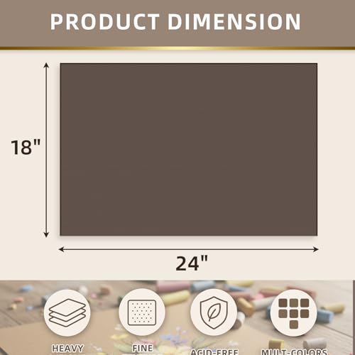 Somime 18x24 Sanded Pastel Paper Pad, 600gsm 6 Sheets of 6 Assorted Colors | Heavyweight Artist Drawing Paper Pad for Pencils and Soft Oil Charcoal Pastels - size: 18x24 6 sheets