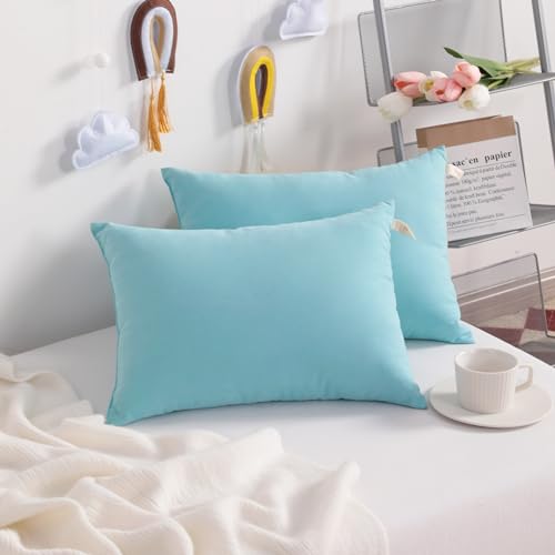NTBAY Toddler Pillows, Set of 2, 13"x18", Aqua - color: Aqua, size: 13"x18"
