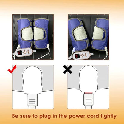 A Pair Large Screen Remote Control Knee Massager with Heat Vibration for Pain Relief Electric Heated Knee Brace with 7 Heat Levels and 10 Massage Mode, Gifts for Men Women (Purple)