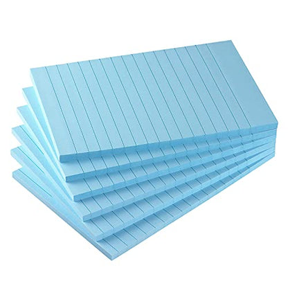 Early Buy Lined Sticky Notes, 4x6 in, 6 Pads, 45 Sheets/Pad (Light Blue) - color: Light Blue