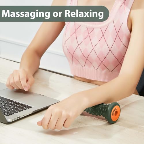 BESKAR Foot Massage Roller for Plantar Fasciitis Relief - color: Blackish Green