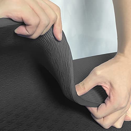 Hatha Yoga TPE Yoga Mat 72"x 27"x1/3" Non-slip Exercise Mat - color: black