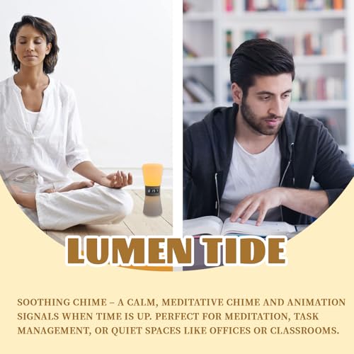 LED Visual Meditation Timer & Digital Hourglass, 1-99 Mins Adjustable Pomodoro Cube, Silent Productivity Tool for ADHD Kids & Adults, Home Office & Deep Work Focus, Rechargeable