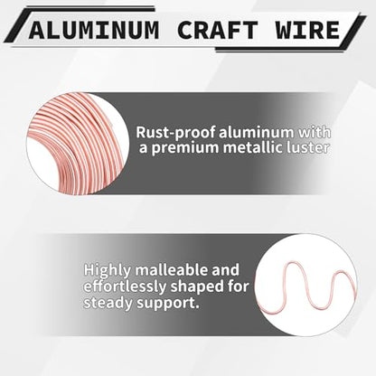 9 Gauge Aluminum Craft Wire, 100 Feet 3mm Bendable Metal Wire for Jewelry Making, Sculpting and Floral Design, Soft Armature Wire for DIY Crafts (Champagne) - size: 9 Gauge(3mm), style: Champagne