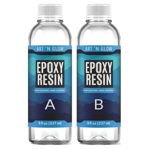 Crystal Clear Epoxy Resin Kit 16oz - Food Safe, UV Resistant, Bubble Free | Casting & coating epoxy resin for jewelry, coasters, molds, art, wood & more. Bubble-free, low odor, USA based business - size: 16 Ounce