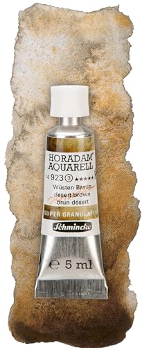 Schmincke - HORADAM® AQUARELL, Super Granulation, 14 923 001 Desert Brown, 5 ml tube, very strong granulating colors, finest, super granulating watercolors - color: 923 desert brown