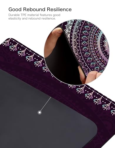 nuveti Suede TPE Yoga Mat High Density Non Slip Yoga Mats with Carrying Bag,72"x32" Extra Thick 8MM Exercise & Workout Mat for Yoga, Pilates and Fitness - color: HongChengZiMo