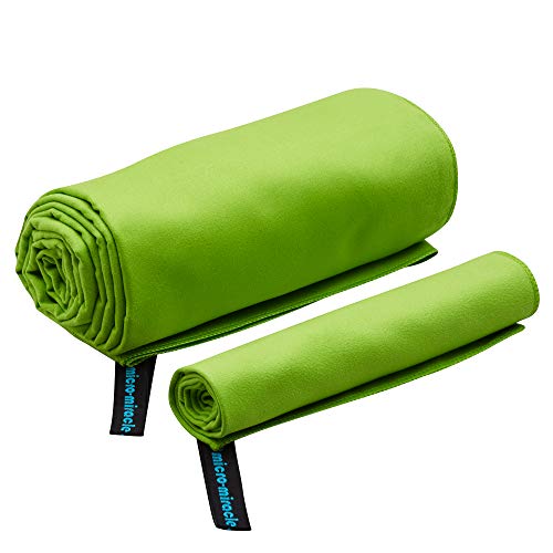 2-Pack Microfiber Towel - XXL Travel Quick Dry and Extra Soft Microfiber Towels, Lightweight and Compact for Gym, Swim Practice, Travel, Backpacking, Camping, RV, Beach, Camping - color: Green