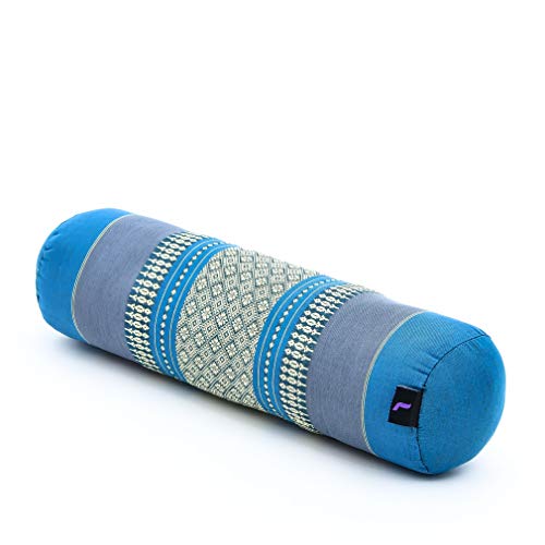 Leewadee Small Yoga Bolster – Shape-Retaining Cervical Neck Roll, Tube Pillow for Comfortable Reading, Kapok Filling, 22 x 6 x 6 inches - color: Sf22 - Blue