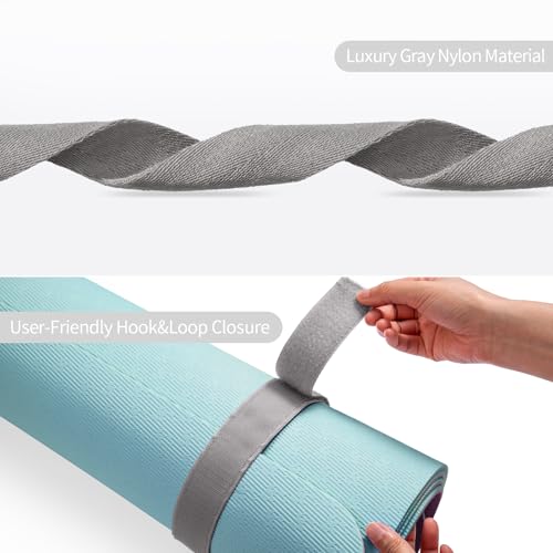 Trilancer Yoga Mat Strap with Hook and Loop Closure - Mat Not Included - color: Grey