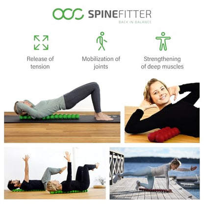 SPINEFITTER by SISSEL Green | Massager for Back & Balance | Back Trainer relieves Tension and blockages Ideal for Pilates and Yoga | to Relax The Spine | for Home & Practice - color: Green